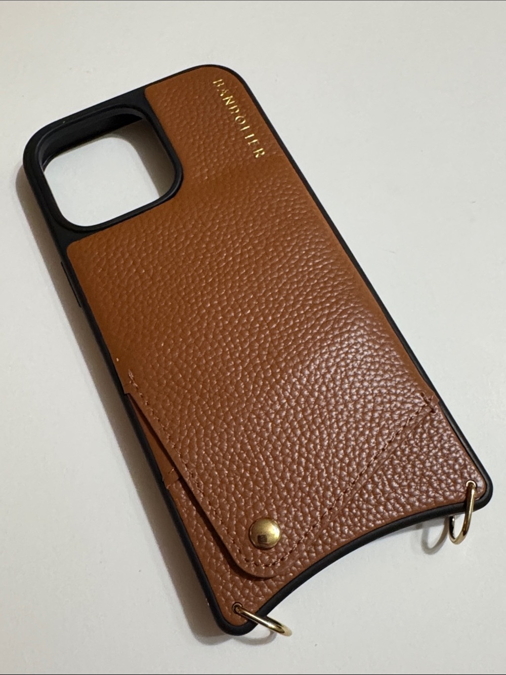 Bandolier Emma Leather Card Pocket Phone Case in Brown iPhone 16 ProMax